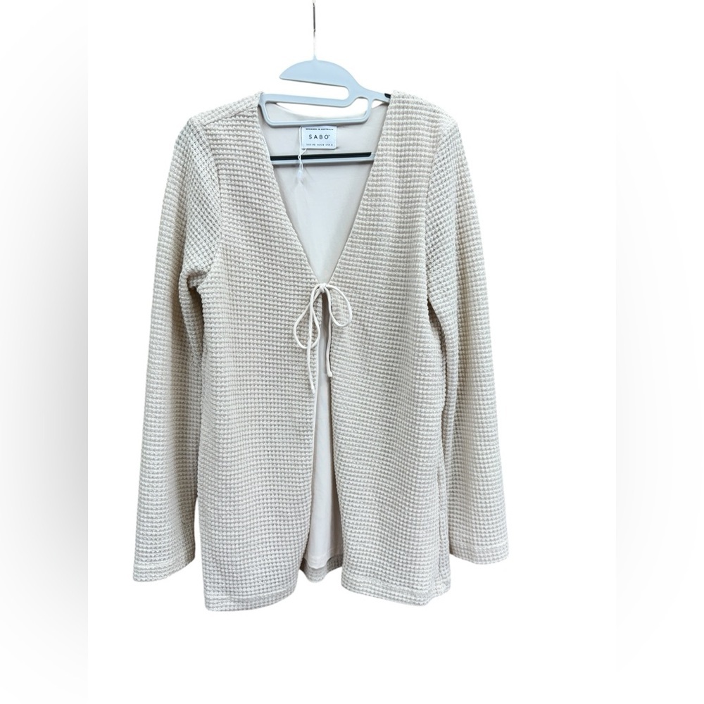 Sabo.Elegant beige Cardigan Sweater - Picture 7 of 16